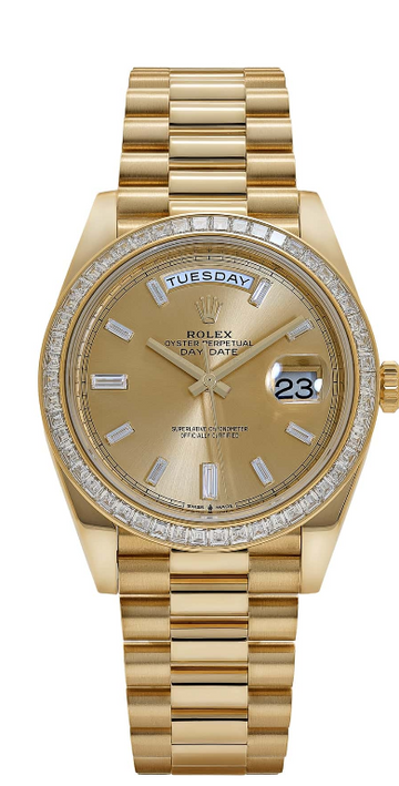 Rolex 228398TBR Champagne Baguette Dial