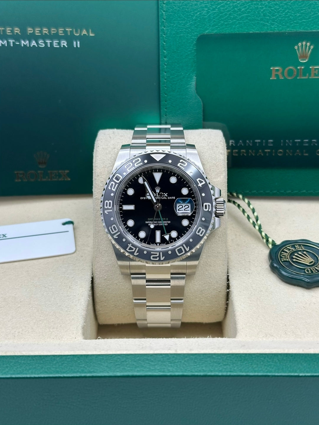 Rolex GMT-Master II 126710GRNR, 2026, black dial, Oyster bracelet