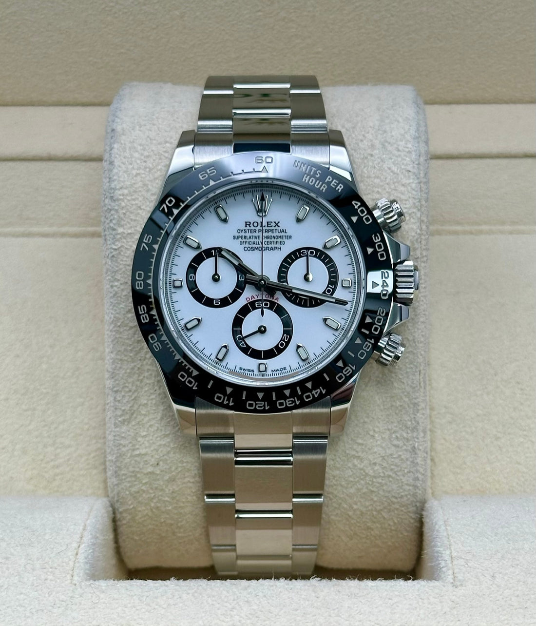 Rolex Daytona 116500LN, 2023, white dial, Oyster bracelet