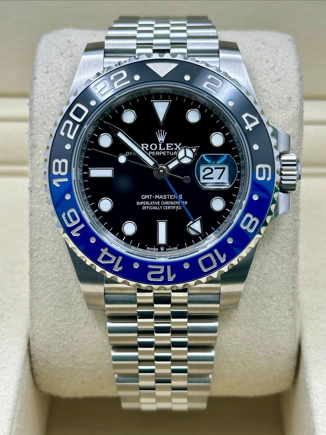 Rolex GMT-Master II 126710BLNR, 2026, black dial, Jubilee bracelet