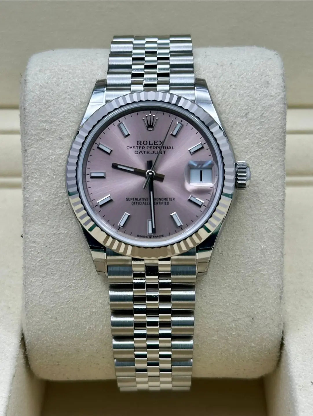 Rolex Datejust 31 278274, 2024, pink index dial, Jubilee bracelet