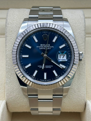 Rolex Datejust Blue Index Dial Oyster Bracelet 126334