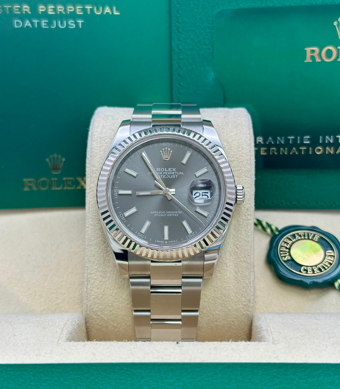 Rolex Datejust 41 126334, 2020, rhodium dial, Oyster bracelet