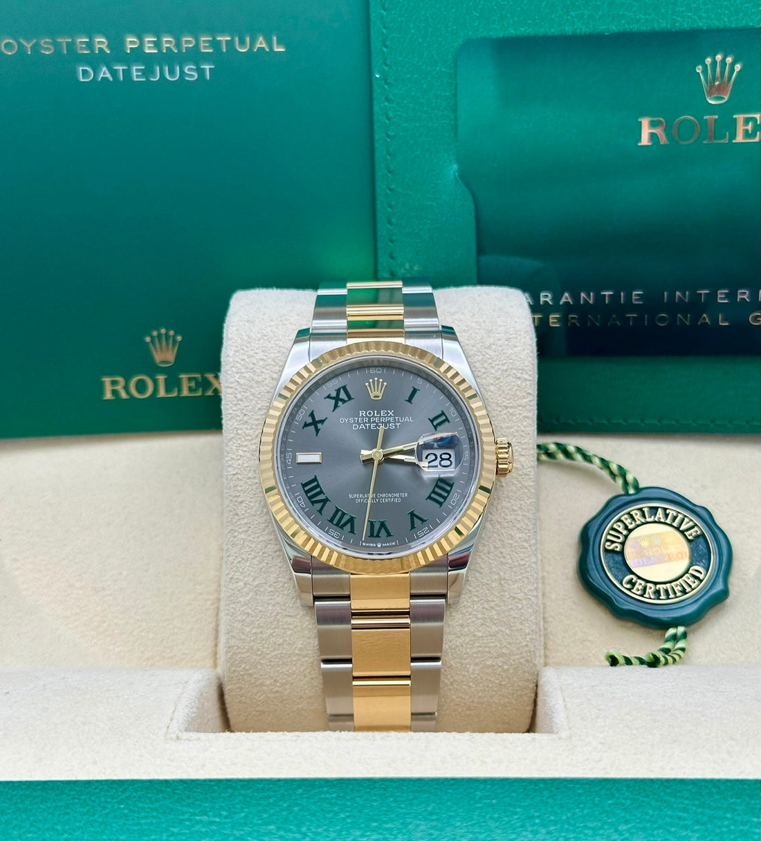 Rolex Steel and Yellow Gold Rolesor Datejust 36  - Wimbledon Dial - Oyster Bracelet - 126233