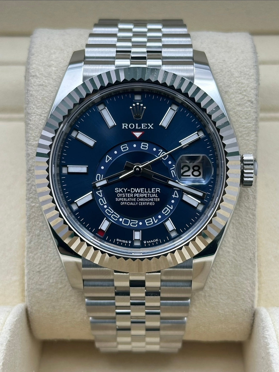 Rolex Sky-Dweller 336934, 2025, blue dial, Jubilee bracelet