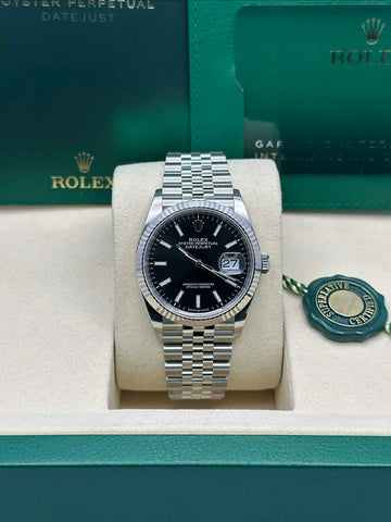 Rolex Datejust Black Index Dial Jubilee Bracelet 126234