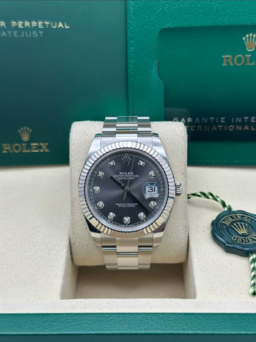 Rolex Datejust Rhodium Diamonds Dial Oyster Bracelet 126334