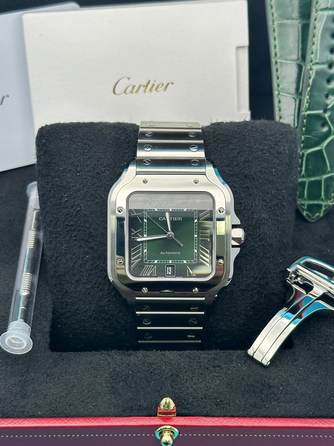 Cartier Santos De Cartier WSSA0062 Green Dial Large - 2025