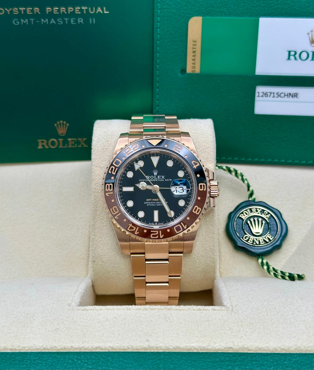 Rolex GMT-Master II 126715CHNR, 2019, black dial, Oyster bracelet