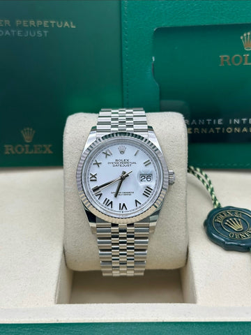 Rolex Datejust White Roman Dial Jubilee Bracelet 126234