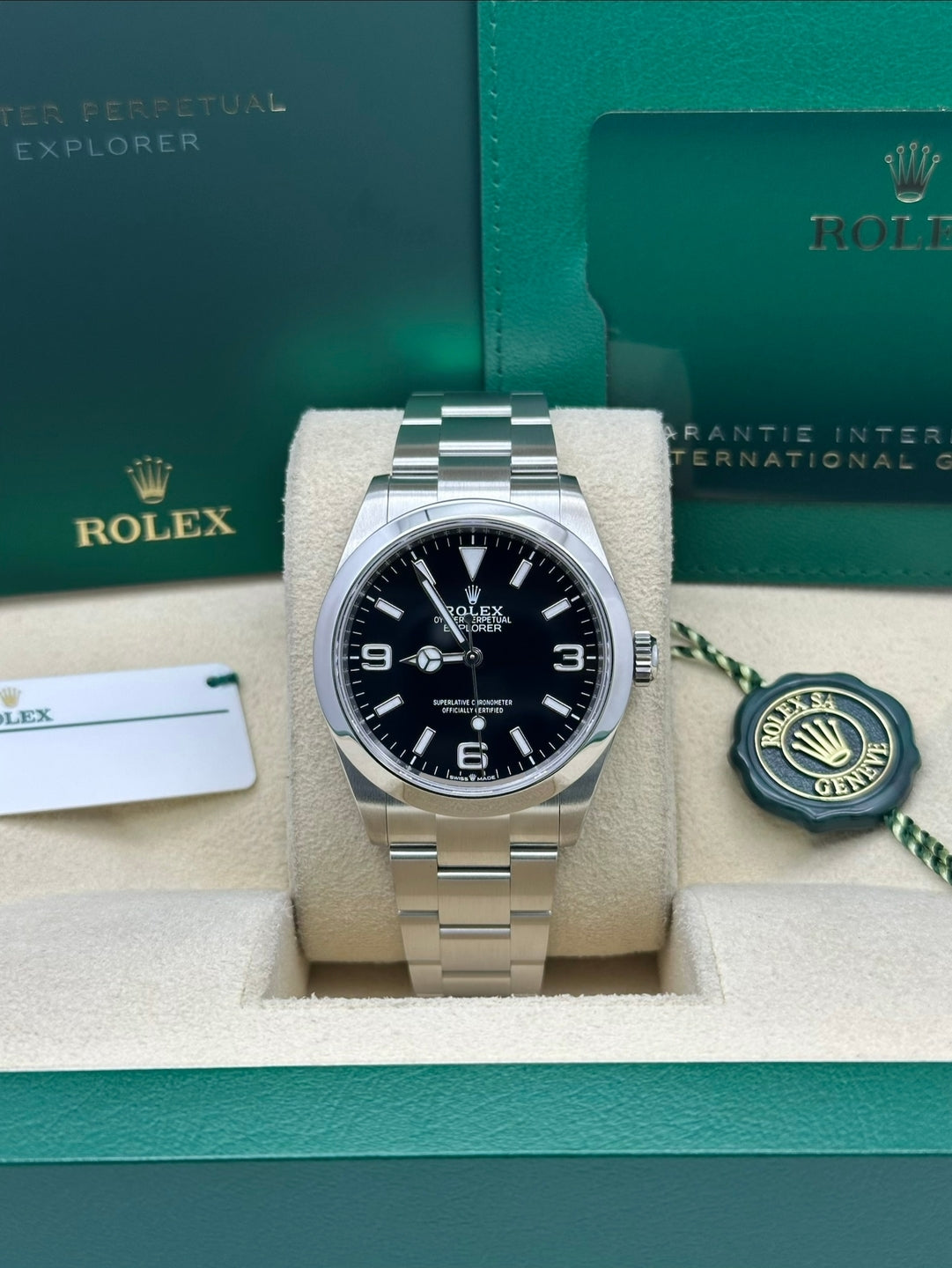 Rolex Explorer 224270, 2025, black dial, Oyster bracelet