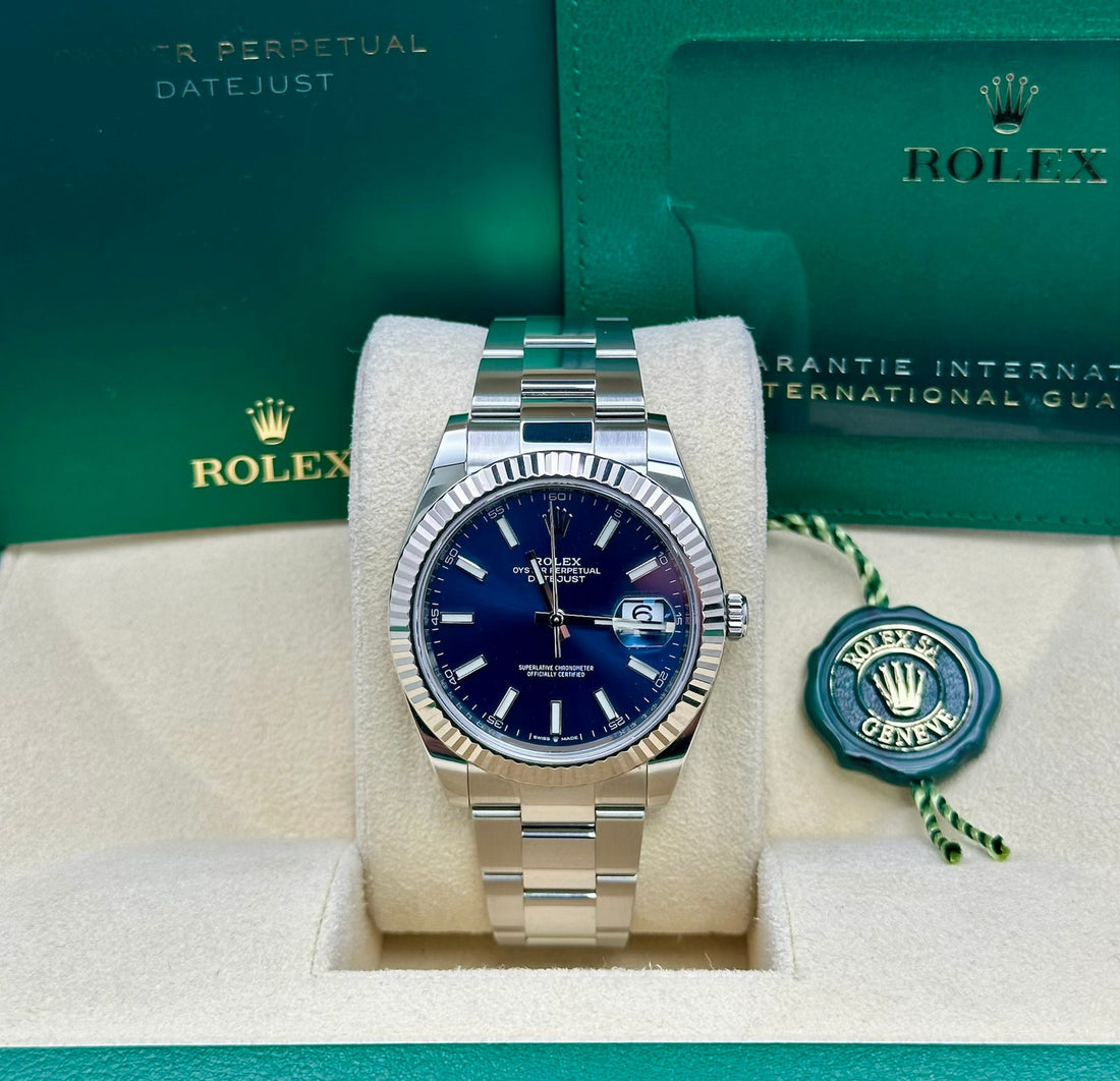 Rolex Datejust 41 126334, 2021, blue index dial, Oyster bracelet