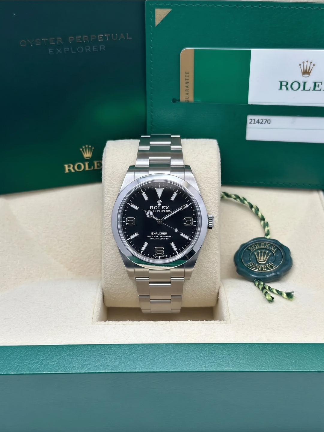 Rolex Explorer 39 214270, 2017, black dial