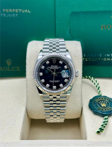Rolex Datejust Black Diamonds Dial Jubilee Bracelet 126234
