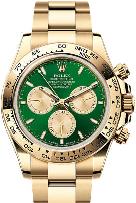 Rolex Cosmograph Daytona 40mm Yellow Gold Bright Green Golden Dial Yellow Gold Bezel Oyster Bracelet - 126508 - 2025
