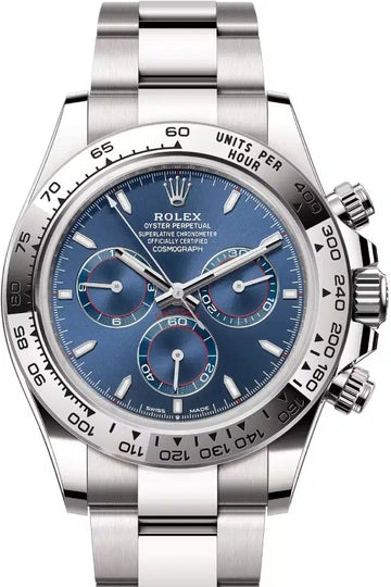Rolex White Gold  Daytona  - Fixed Bezel - Blue Index Dial - Oyster Bracelet - 126509