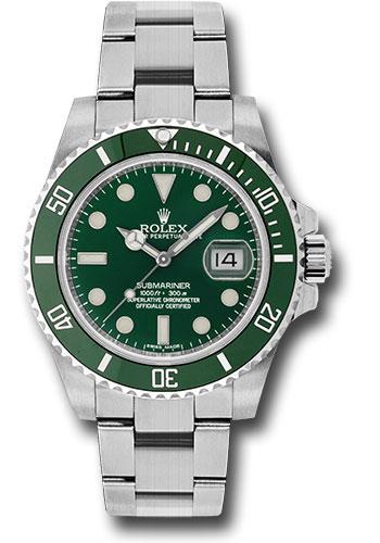 Rolex Steel Submariner Date Watch - The Hulk - Green Dial - 116610LV