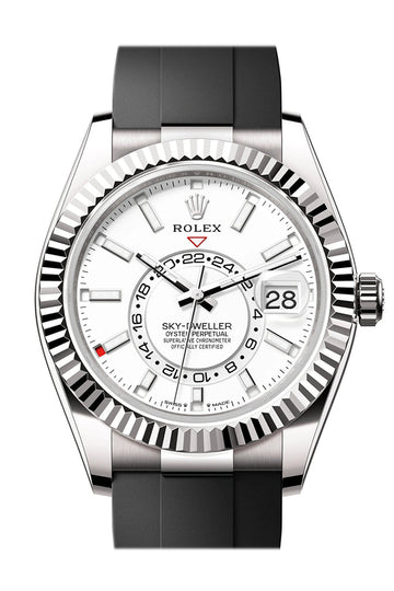 Rolex Sky Dweller 42 White Dial White Gold Mens Watch 336239